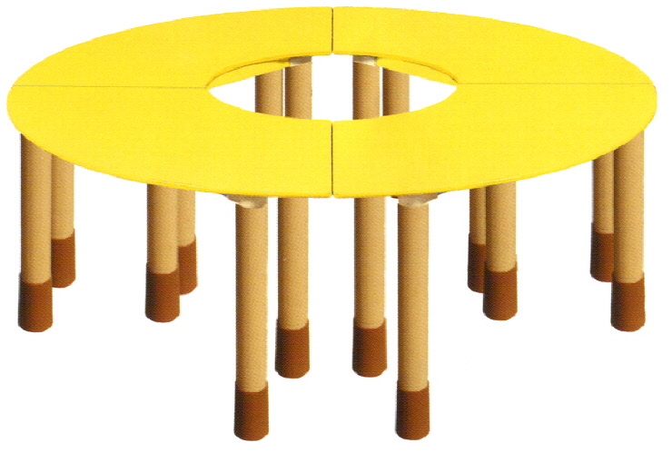 유아용교구 > FIHD 시리즈  > FIHD-노랑 원형 학습대(기본다리)