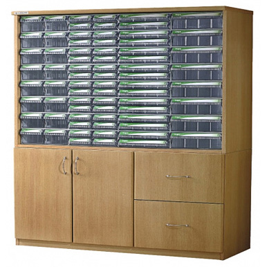 중앙브레인 > 부품박스세트장  > 부품박스세트장(목재프레임)  > 중앙브레인 CA1114 투명 플라스틱 다용도 부품 정리 서랍 박스 상자 함 장 부품박스장(목재)