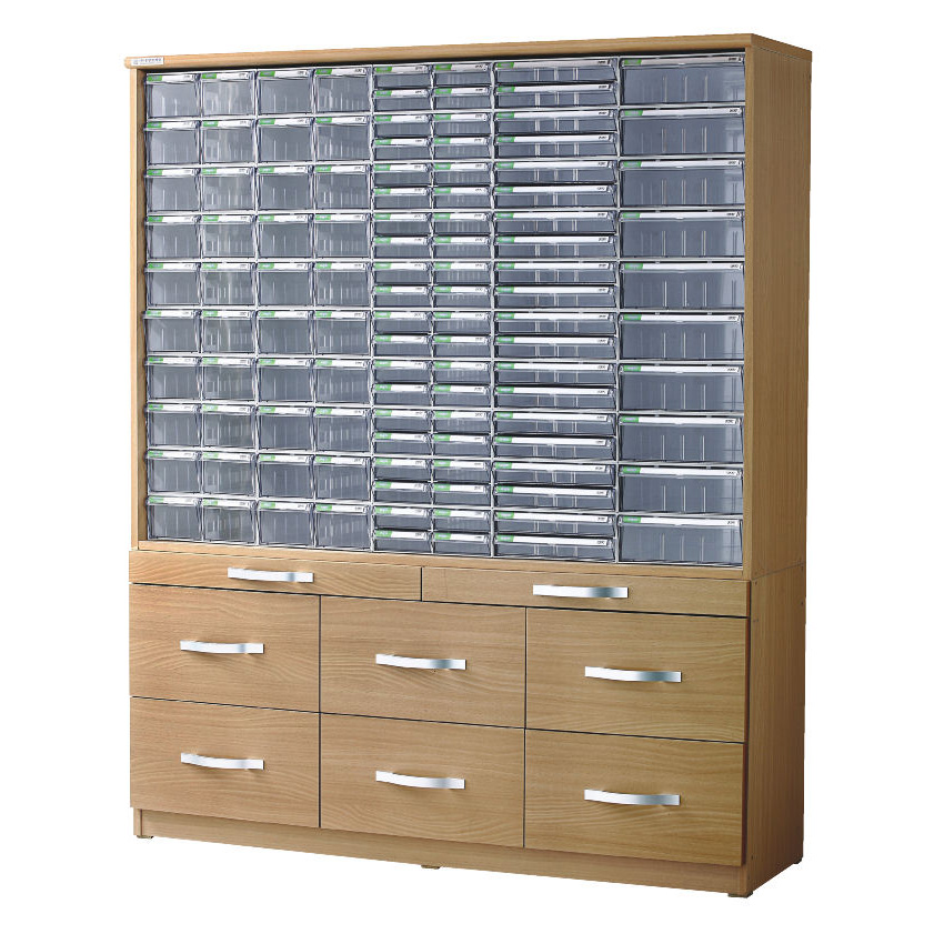 중앙브레인 > 부품박스세트장  > 부품박스세트장(목재프레임)  > 중앙브레인 CA1102 투명 플라스틱 다용도 부품 정리 서랍 박스 상자 함 장 부품박스장(목재)