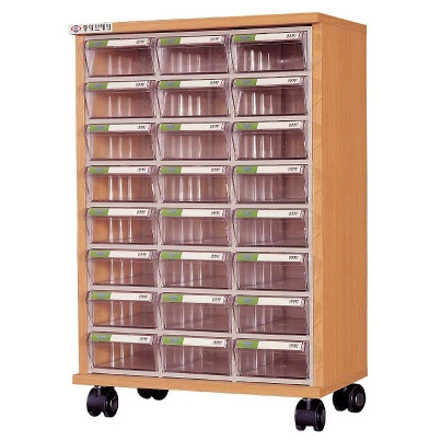 중앙브레인 > 부품박스세트장  > 부품박스세트장(목재프레임)  > 중앙브레인 CA1105 투명 플라스틱 다용도 부품 정리 서랍 박스 상자 함 장 부품박스장(목재)