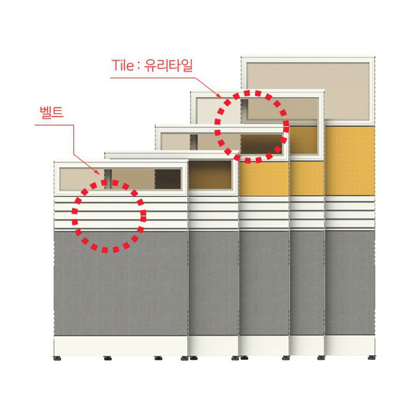 공간시스템 > 넥스-알(Nex-R) 파티션  > 벨트&상부유리패널  > 넥스-알 사무실 파티션 시리즈 상부유리 패널-높이 1553mm
