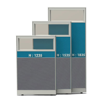 공간시스템 > 콤포(Compo) 파티션  > 2톤 상부유리  > 콤포 사무실 파티션 시리즈 2톤 상부유리-높이 1535mm