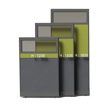 공간시스템 > 사이버(Cyber) 파티션  > 2톤 상부유리  > 사이버 사무실 파티션 시리즈 2톤 상부유리 패널-높이 1235mm