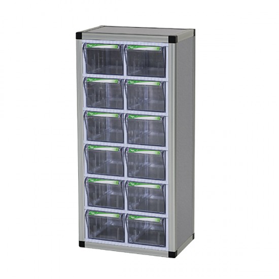 중앙부품박스 > 서랍형부품박스장(목재,철재,알루미늄프로파일)  > 알루미늄박스세트  > BB1024 투명 플라스틱 다용도 부품 정리 서랍 박스 상자 함 장 알루미늄(셋트형)