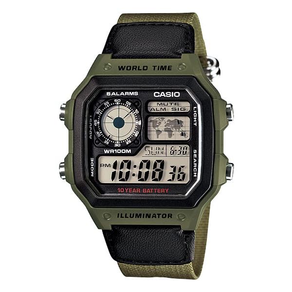 카시오워치스 > 디지털(전자) 스포츠시계(남성용)  > AE-1200  > AE-1200WHB-3B 카시오 손목 시계