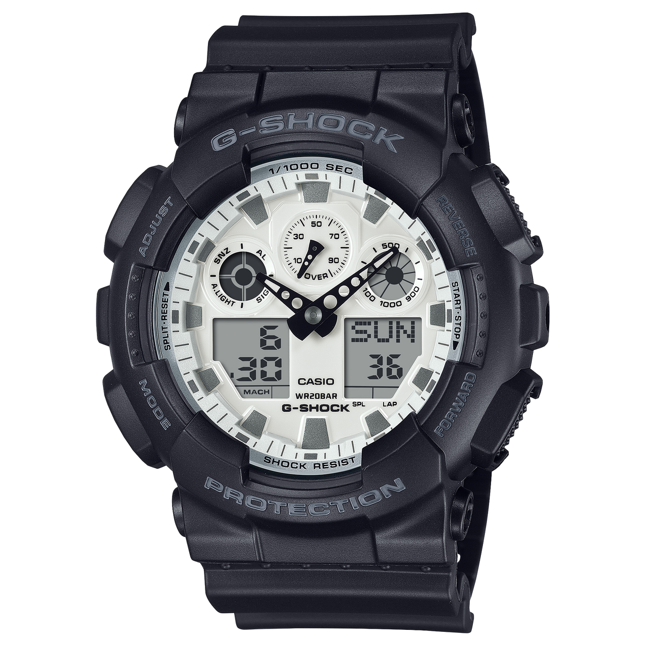 카시오워치스 > 아나디지(아날로그+디지털) 스포츠시계  > GA-100  > GA-100WD-1A 카시오 손목 시계